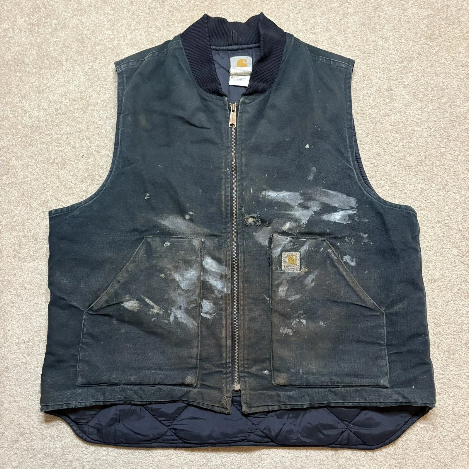 Vtg Carhartt Vest Mens XL Black Duck Canvas Quilted Lined Distressed V01 BLK 90s
Opens in a new wind