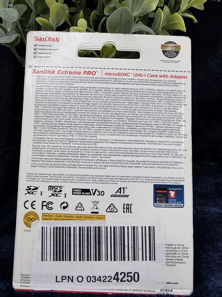 Tarjeta San Disk Extreme Pro Micro SDXC UHS-1 128 GB Nueva Foto 2 de 2