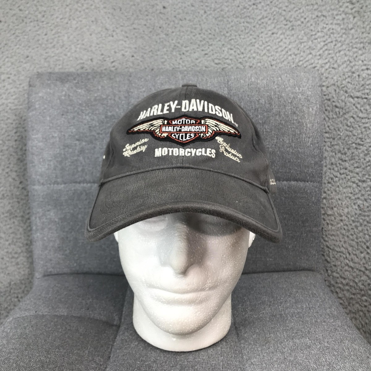 Harley-Davidson Hat Cap Fitted Mens L/XL Gray Embroidered