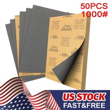 50pcs Wet Dry Sandpaper 1000 Grit Assortment 9x11'' Abrasive Paper Sheet Sanding