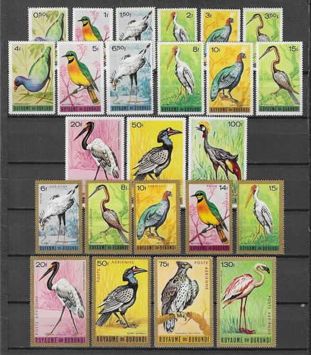 Burundi 1965 Wildlife Fauna Birds Vögel Oiseaux compl set MNH