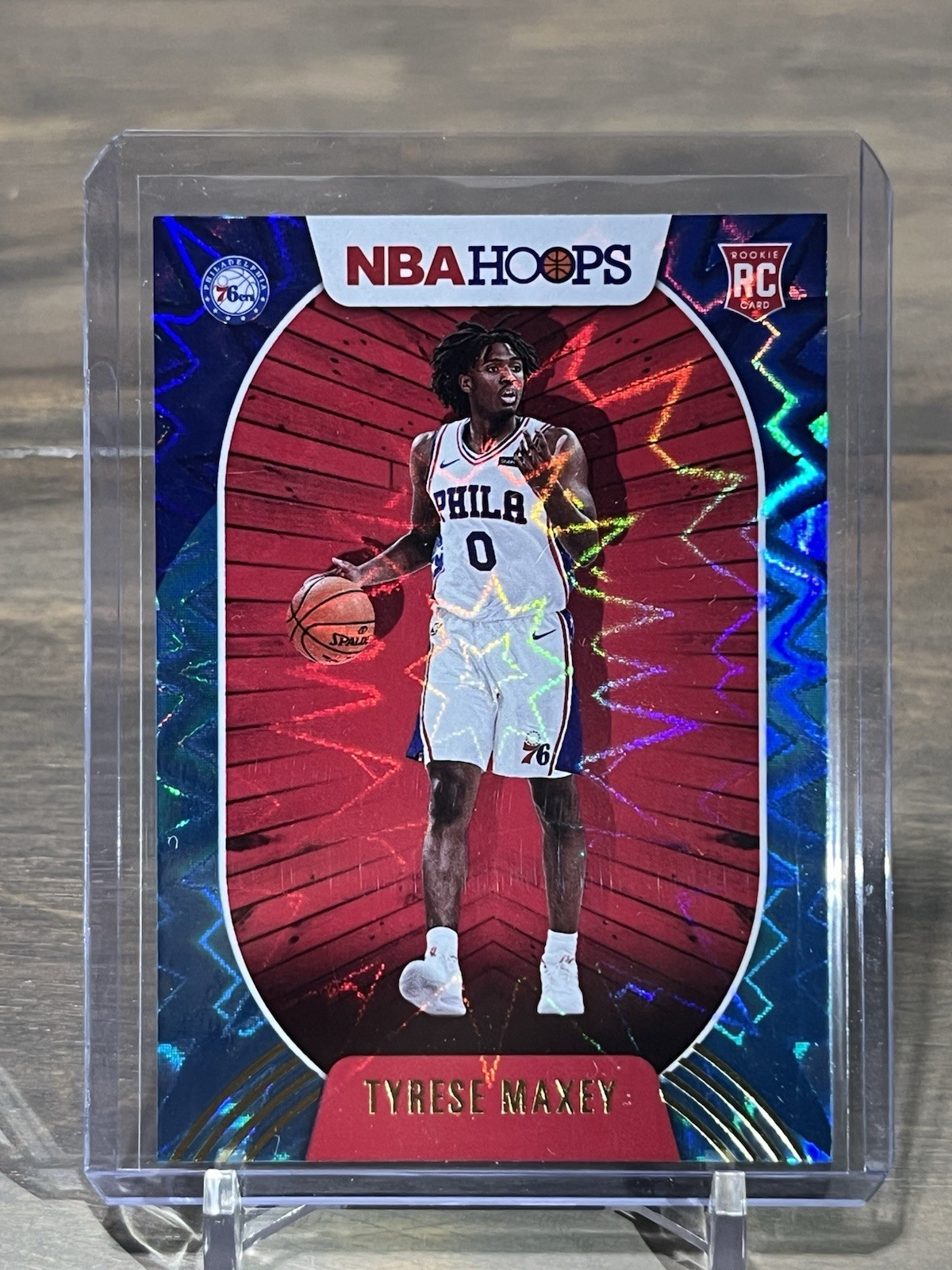 2020-21 Panini NBA Hoops Tyrese Maxey RC Teal Explosion Holo #207 76ers Rookie