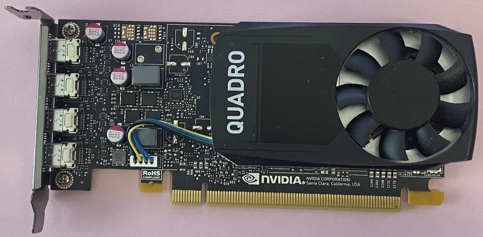 Nvidia Quadro P1000 4GB GDDR5 PCIe Graphics Card Low Profile 4 Mini DP Ports - Image 2 of 4