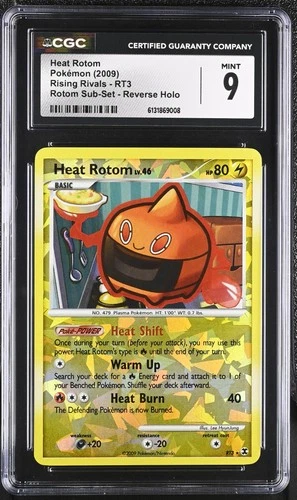 CGC 9 MINT Heat Rotom RT3 Rising Rivals Sub-set Reverse Holo Pokemon Card