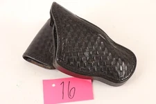 Vintage Don Hume RH Black Basket Weave Pattern Leather Holster for Revolvers
