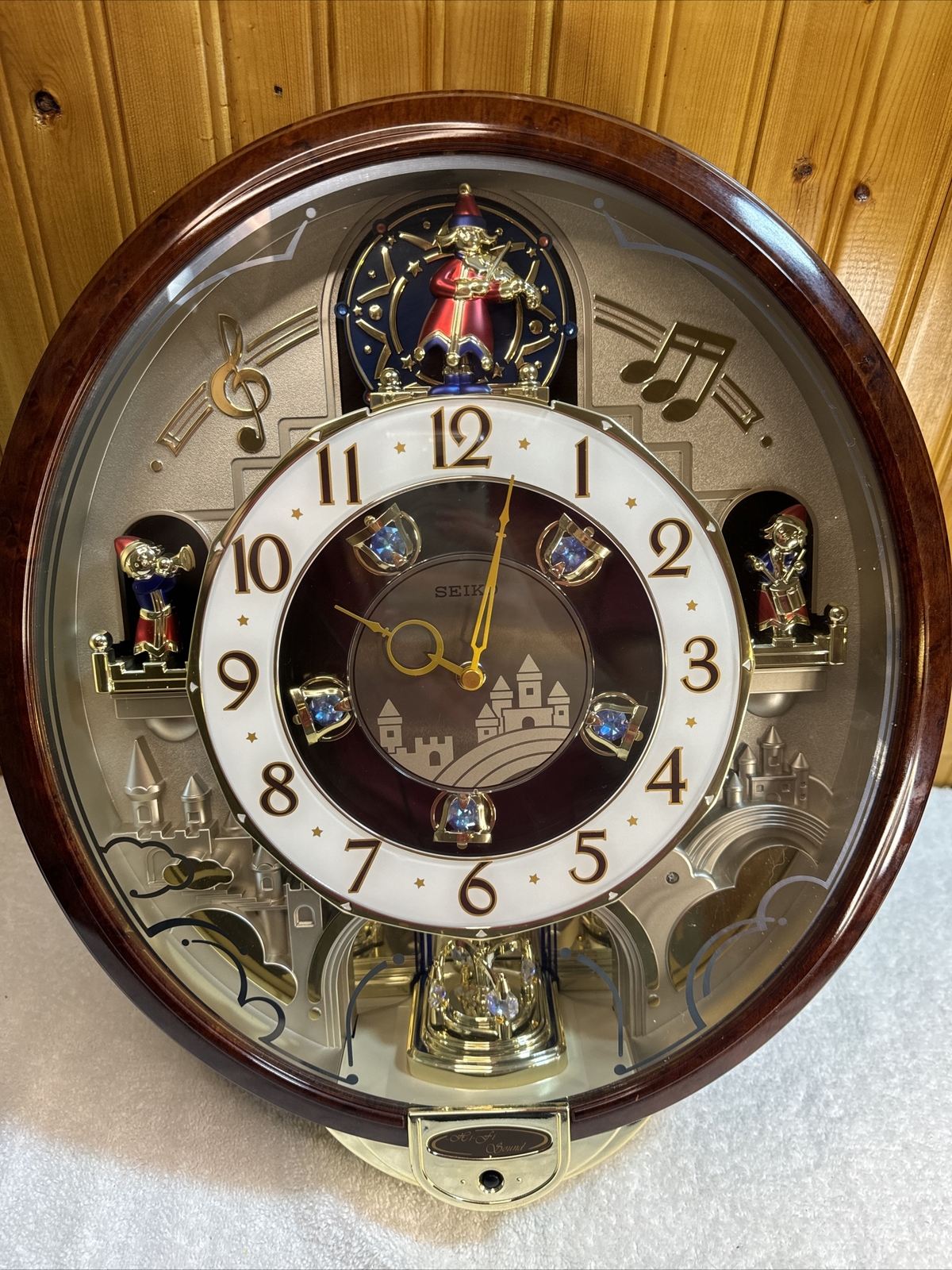 Seiko Melodies In Motion Swarovski Crystals Musical Wall Clock Beatles Songs eBay