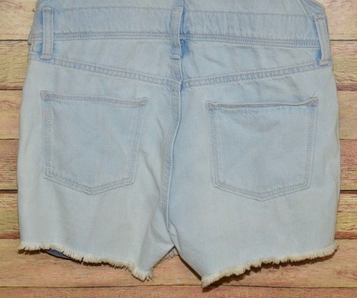Old Navy Short Overalls Coveralls Girls Size XL 14 Jean Denim Light Wash Summer - Picture 7 of 12