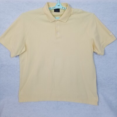 NIKEGOLF Men's 3 Button Short Sleeve Golf Polo Shirt Light Yellow Size XXL