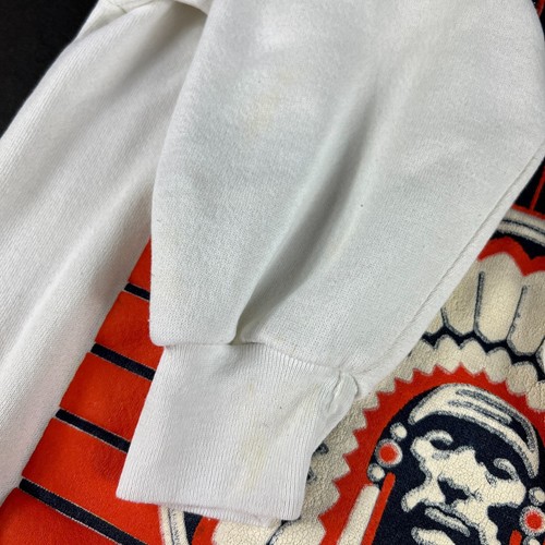 VTG 90s Ilinois Fighting Illini Sweatshirt Fits Small White Logo Crewneck Tag M - Picture 2 of 17