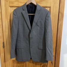 NWT John Varvatos Men 36R Gray Bedford Mini Grid Wool Suit Jacket Blazer
