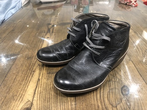 ECCO TAGLIA 3 EU 36 US 5 STIVALETTI PELLE NAVY ZEPPA 2” FODERA GRIGIA COMODI - Foto 11 di 19