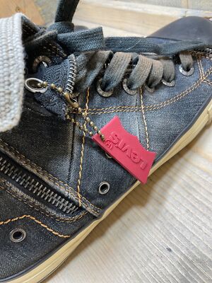 Levi's Mens Hi Top Sneakers Dark Distressed Look Denim US9