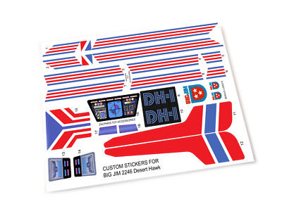 CUSTOM STICKERS for Mattel BIG JIM Desert Hawk 2246 + bonus logo's ...