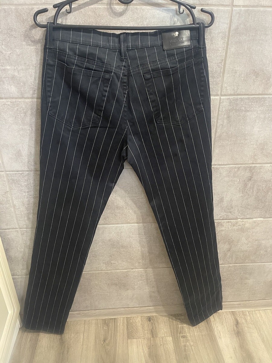 VERSACE JEANS COUTURE VINTAGE STRIPED PANTS MEDUSA LOGO SIZE VERSACE JEANS COUTURE VINTAGE STRIPED PANTS MEDUSA LOGO SIZE