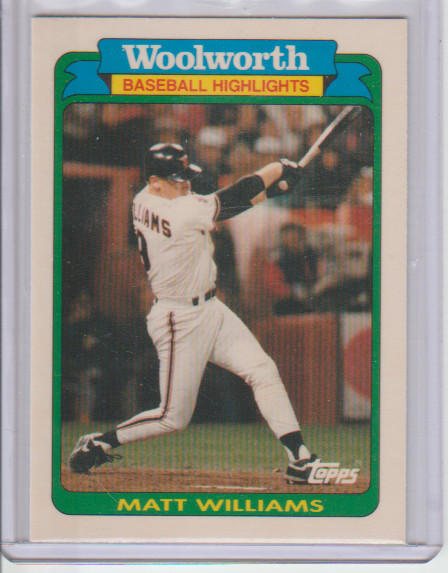 1990 Topps Woolworth Baseball Highlights Matt Williams #30 San Francisco Giants