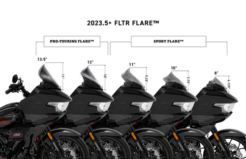 Klock Werks 11" Sport Flare Dark Smoke Windshield Harley Road Glide CVO 23.5-25 - Picture 4 of 5