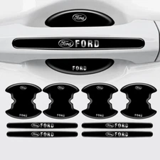 8PCS Black Car Door Handle Bowl Film Sticker Protector Trim Accessories for Ford