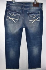 TK Axel Slim Boot Cut Bootcut Stretch Jeans Mens Size 38x32 Blue Meas. 39x32