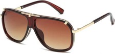 Sunglasses Men Women Unisex Goggle Alloy Big Frame Metal Punk Style Shield