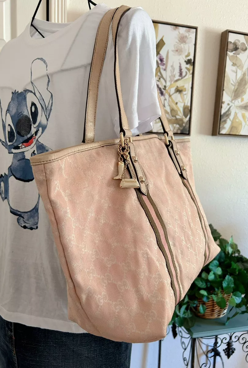Gucci pink canvas tote sale