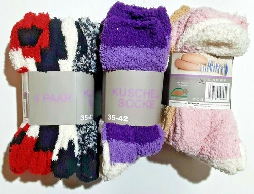 1x 4 Pack Cosy Socks, Winter Socks, Bed Socks, Various Patterns Original Packaging - Picture 1 of 7