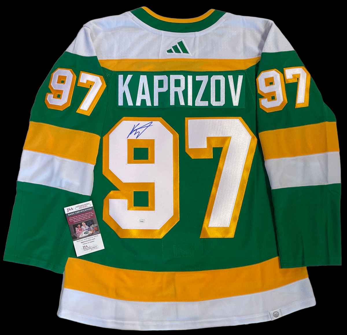 KIRILL KAPRIZOV SIGNED ADIDAS AUTHENTIC MINNESOTA WILD REVERSE