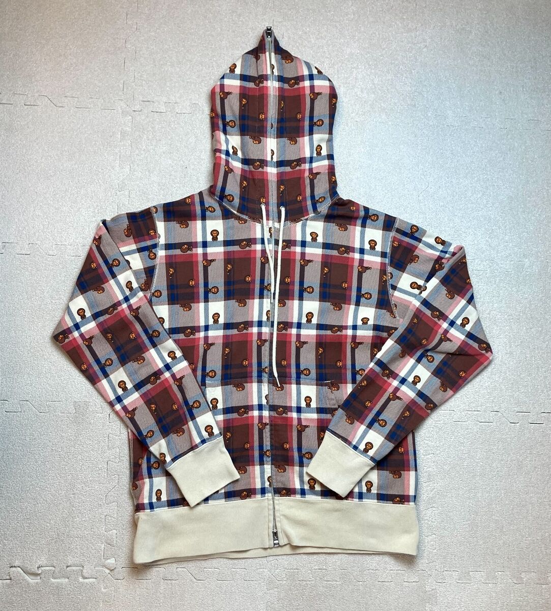 Bape Brown Plaid Baby Milo Full Zip Hoodie M a bathing ape Bape Brown Plaid Baby Milo Full Zip Hoodie M a bathing ape