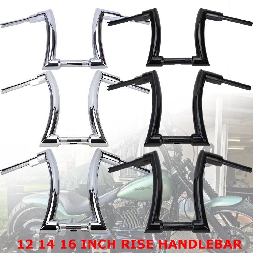 12" 14" 16" Rise APE Hanger Handlebar 2" DNA Monster For Harley Road King Glide Foto 2 de 4