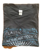 Deep Eddy Vodka Graphic T-Shirt Grey Cap Sleeve - V-Neck - Size Small