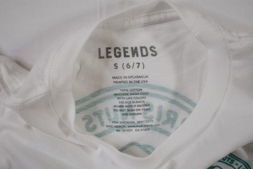 Legends Youth Boys Catch Me Knuckles White Shirt New S (6-7) - Picture 3 of 5
