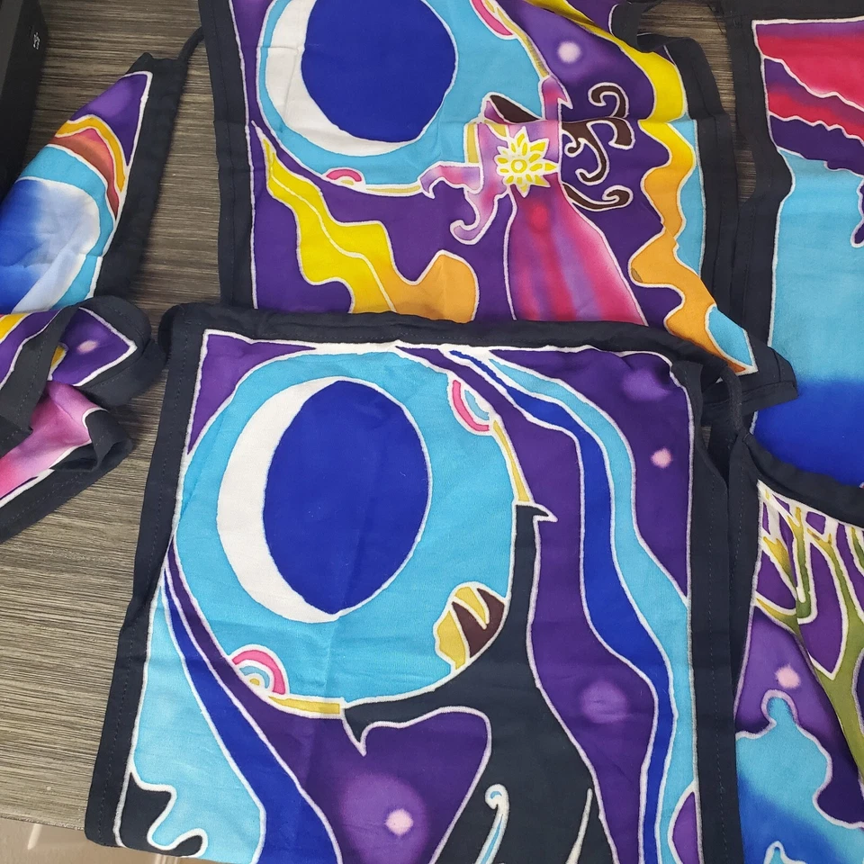 Colgante Niña Selva Rayón Banner Fases Lunares Caprichoso Terroso Colorido 58" Largo Foto 4 de 4