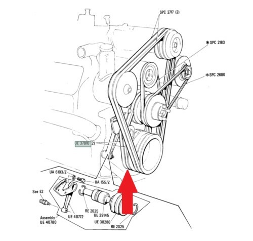 Water pump belts Rolls-Royce Silver Spur-Sprit-Corniche Bentley Turbo-R & Eight - Picture 5 of 5