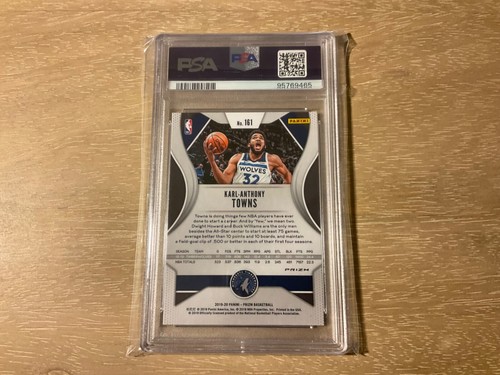 2019 Panini Prizm Karl-Anthony Towns Choice Blue Yellow Green Prizm PSA 10 POP 2 - Picture 2 of 2