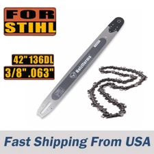 42inch" 3/8" .063" 136DL Guide Bar & Saw Chain For Stihl MS440 MS441 MS460 MS461