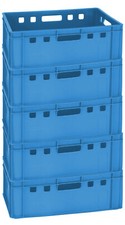 5 Kunststoffbox Stapelboxen sehr robust E2 blau 60x40x20 cm neu Gastlando
