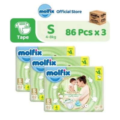 3packs X TAPE Molfix Natural Super Jumbo Pack - S86 / M78 /L66 / XL54 / XXL44 - Image 1 of 4
