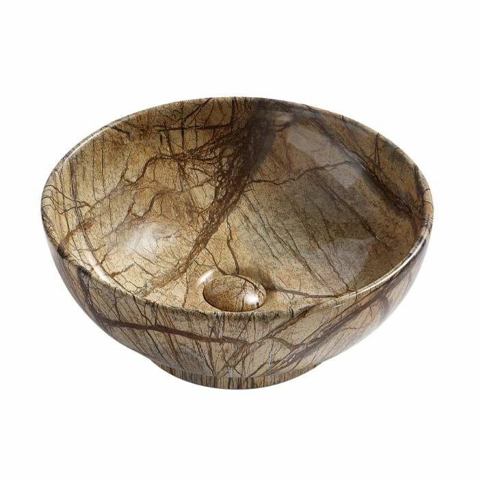 Keramik Waschtisch Waschbecken Handwaschbecken Aufsatzwaschtisch Gästebad 41x41 - Bild 2 von 4