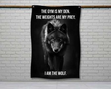 Distressed Gym Flag - Motivational Home Garage Wall Decor