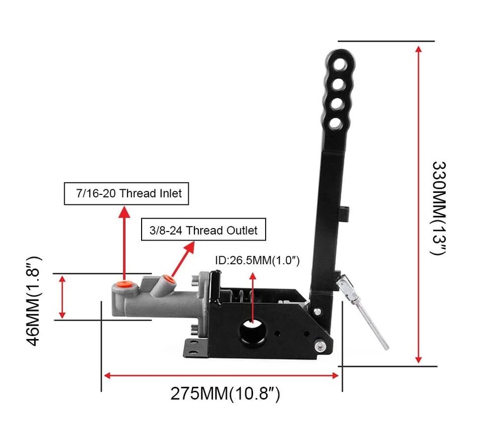 Drift Racing Car Hydraulic Handbrake Master Cylinder 0.75 Universal Aluminum Usa - Image 2 of 4