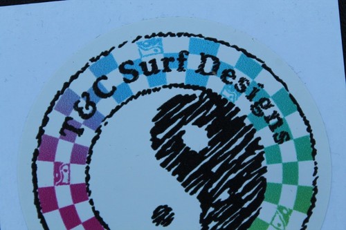 T&C Surf Designs Town Country Checkered Neon Skate V39B Original Surfing STICKER - Picture 6 of 8