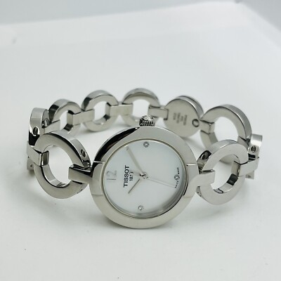 Tissot Pinky Women's Diamond Silver Steel Sapphire Crystal