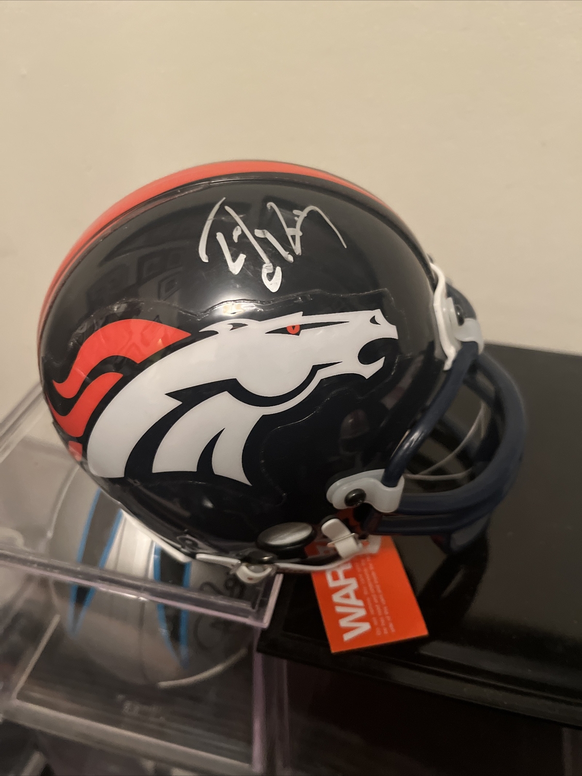 Ed McCaffery Autographed Signed Denver Broncos Ed McCaffrey Auto Broncos Mini Helmet Authenticated By JSA# 
