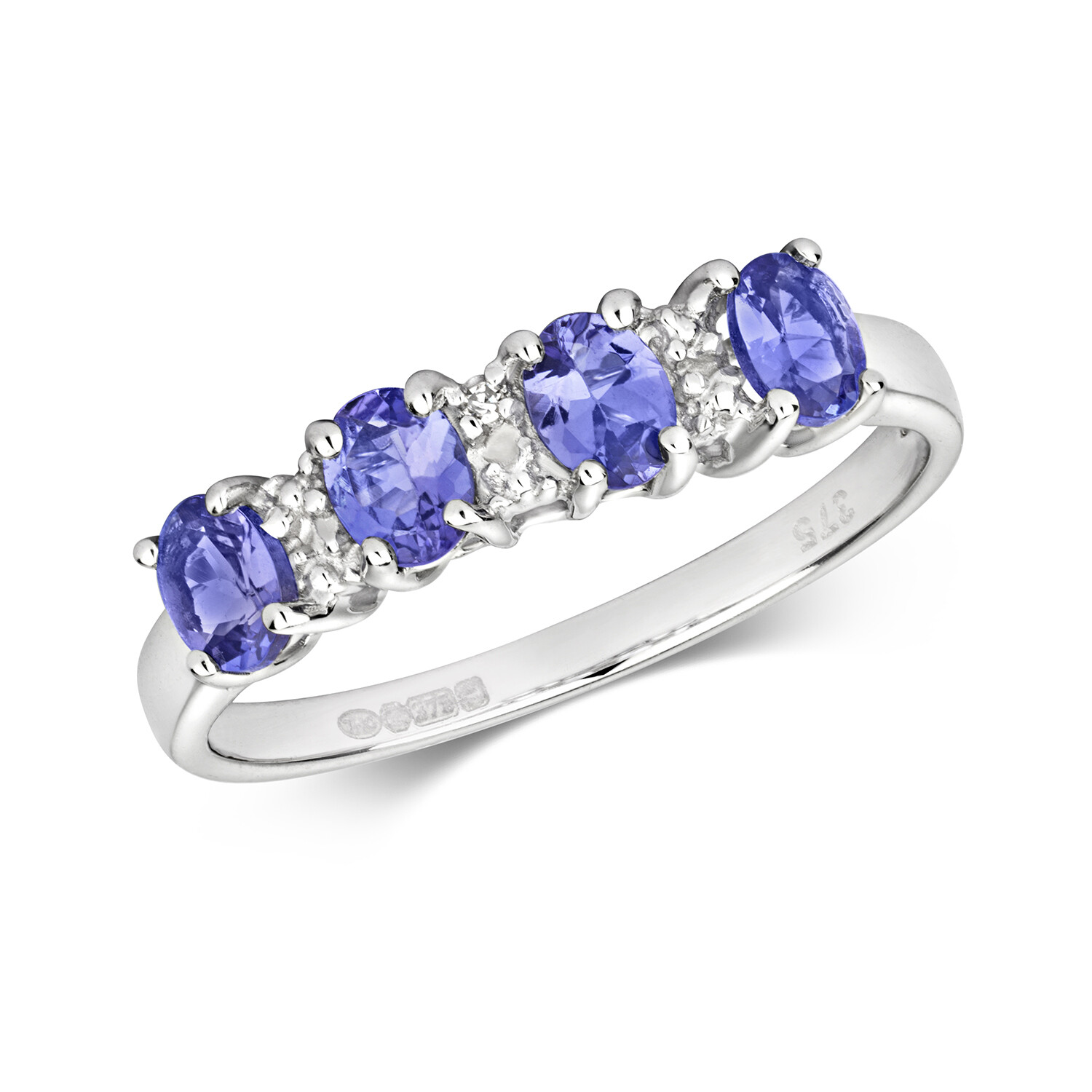 Bague en or blanc tanzanite et diamant le cadeau d'anniversaire idéal