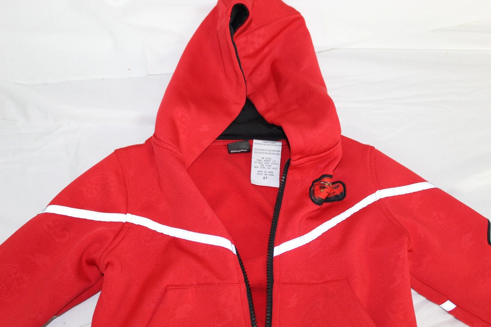 ALEXANDER MCQUEEN Felpa con cappuccio e zip Disney Pixar Cars Saetta McQueen #95 rossa taglia 2 bambino