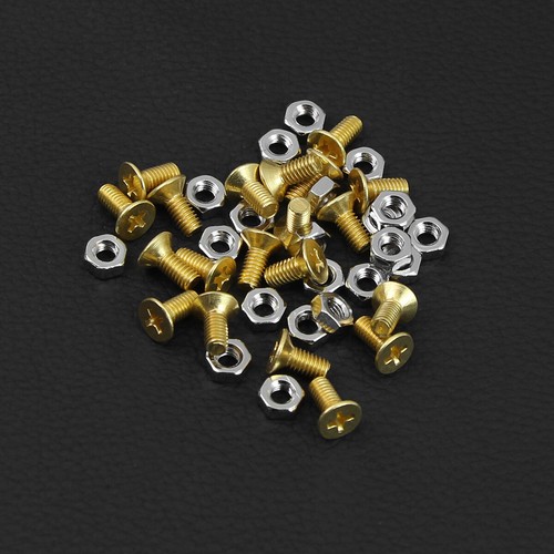 Nuevo100x LP Golpeador Soporte Tornillos 4x9.5mm y Tuercas, Opción Cromo/Negro/Dorado - Imagen 5 de 15