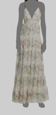 $596 Alice + Olivia Women's Ivory Sleeveless Floral Eyelet Maxi Dress Size 10