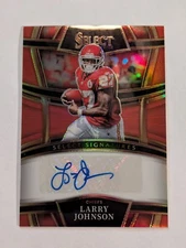 2022 Panini Select - Select Signatures Red Prizm #SSP-LAN Larry Johnson /75 