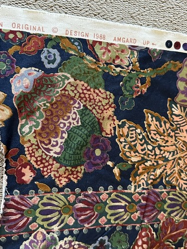 Vintage Signed 1988 French Floral Interior Fabric Design Upholstery 57 X 36 - Picture 9 of 24