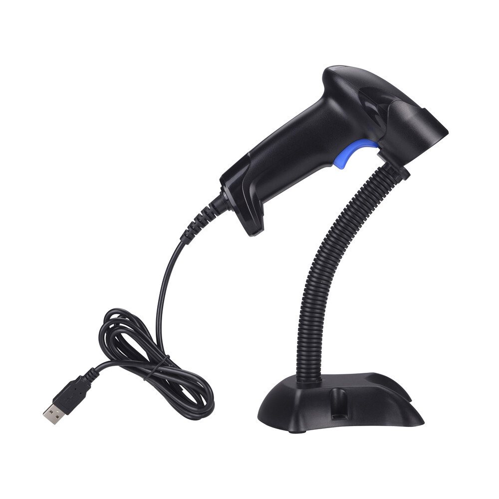 USB Wired Barcode Scanner Label Reader 1D Bar Code POS Scan Gun Handheld
