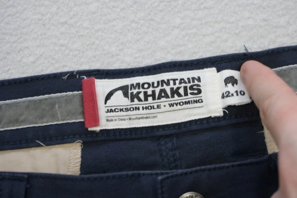 Mountain Khaki 实用短裤修身棉质弹力蓝色远足男式尺寸 42 — 第 4/4 张图片